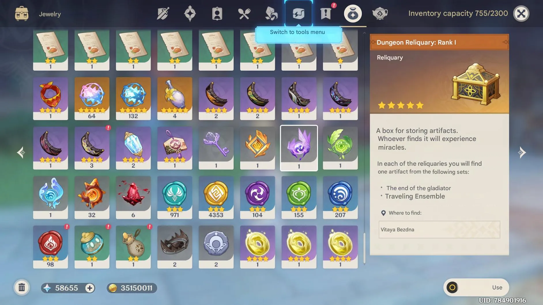 GI1357 AR55 Europe 80000+ Primogems Not Rolled Starter 